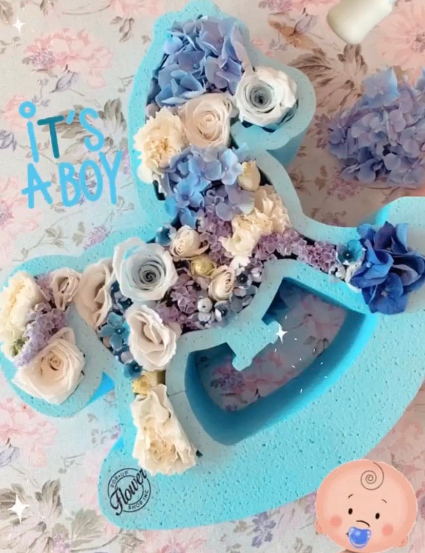 Rocking Horse Floral Figure